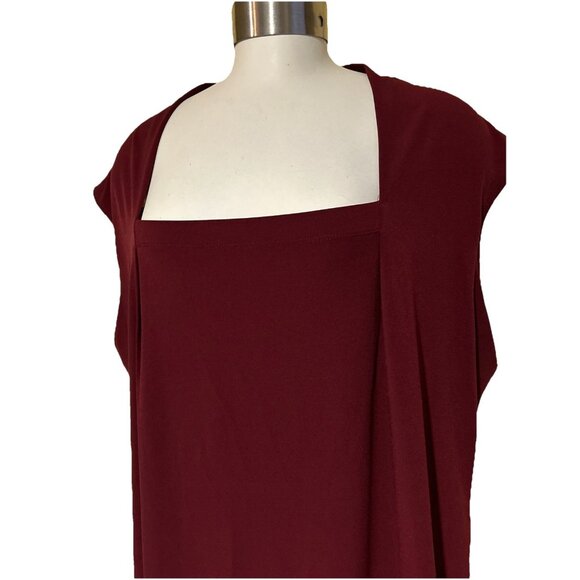Jones Studio Separates  2X Burgundy  Wine Sleeveless Shirt Travel Layer - NEW - Picture 2 of 9